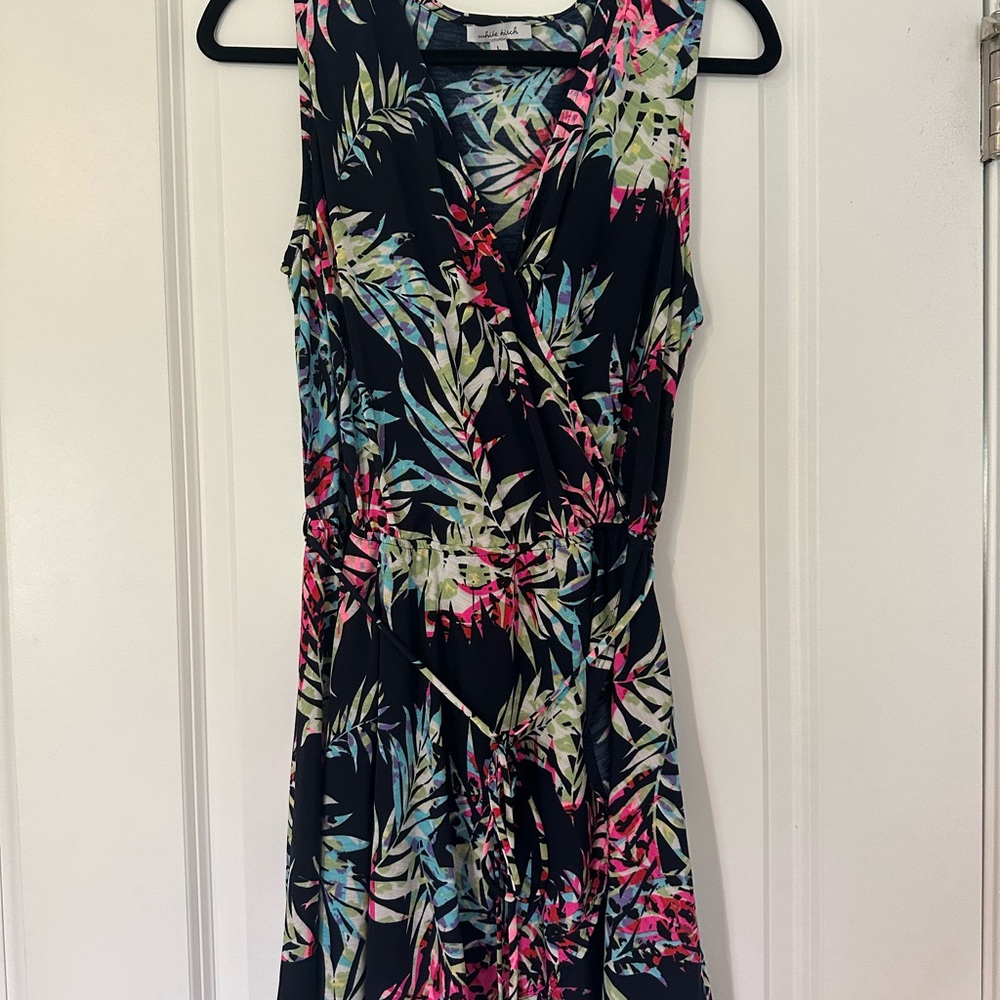 White Birch Tropical Print Midi Dress